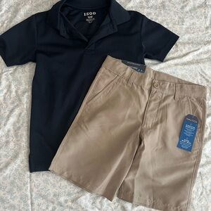 Nautica Navy Polo and Khaki Shorts Set